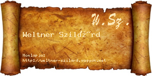 Weltner Szilárd névjegykártya