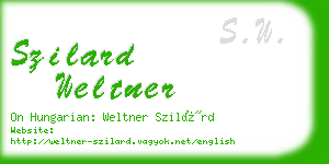 szilard weltner business card